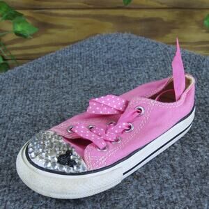 Converse Girls Sneaker All Star Sz T 7 Medium Pink‎ Fabric Lace Up